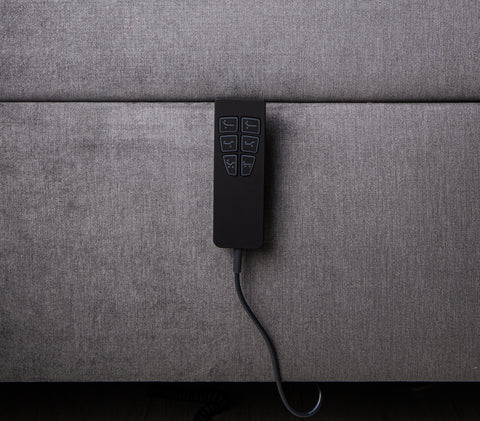 Blue single boxspring bed 140x210 cm