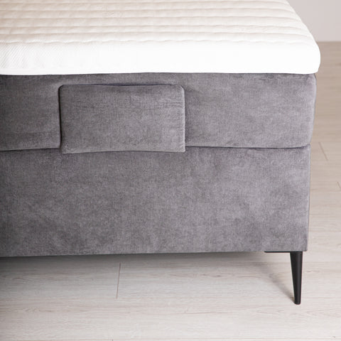 Blue single boxspring bed 140x210 cm