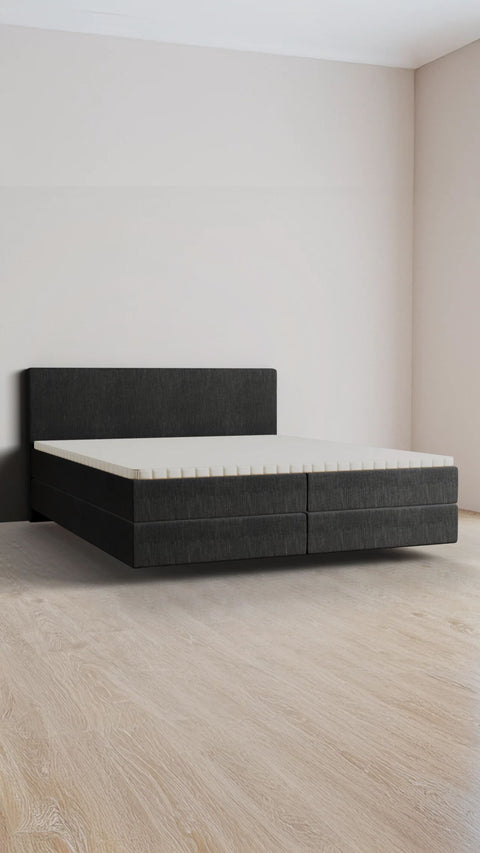 Anthracite double boxspring bed 180x200 cm
