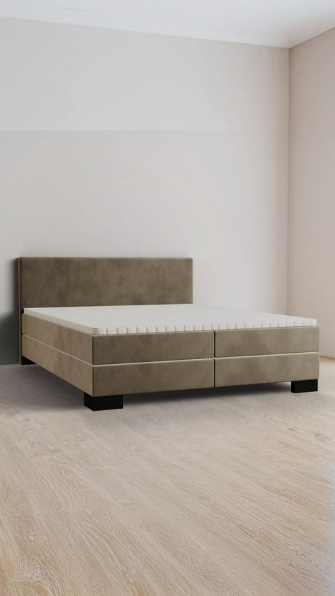 Taupe family boxspring bed 280x220 cm