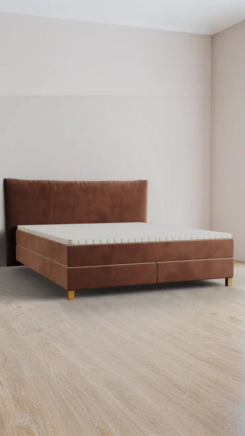 Blush double boxspring bed 180x210 cm
