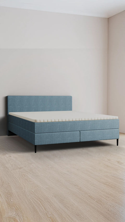Blue family boxspring bed 280x220 cm