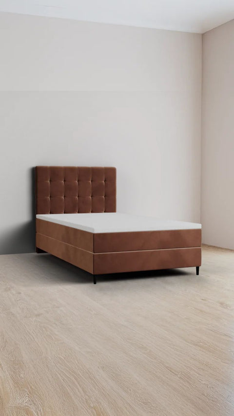 Blush single boxspring bed 90x220 cm