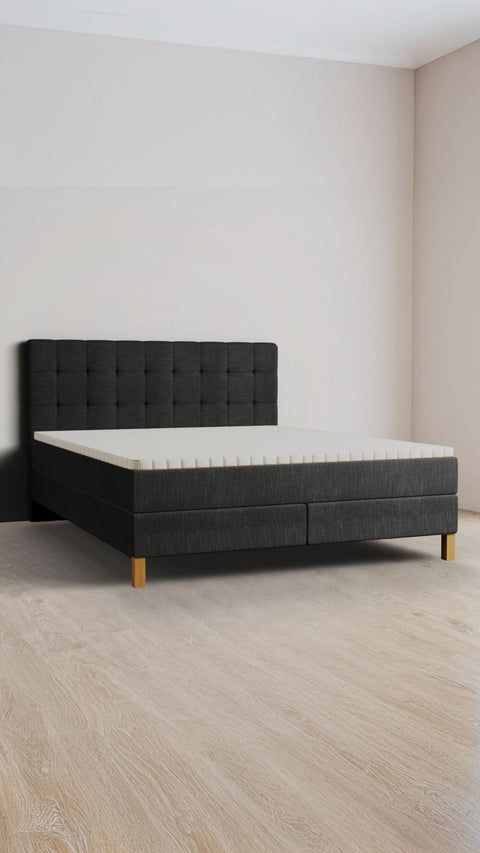Anthracite family boxspring bed 240x210cm