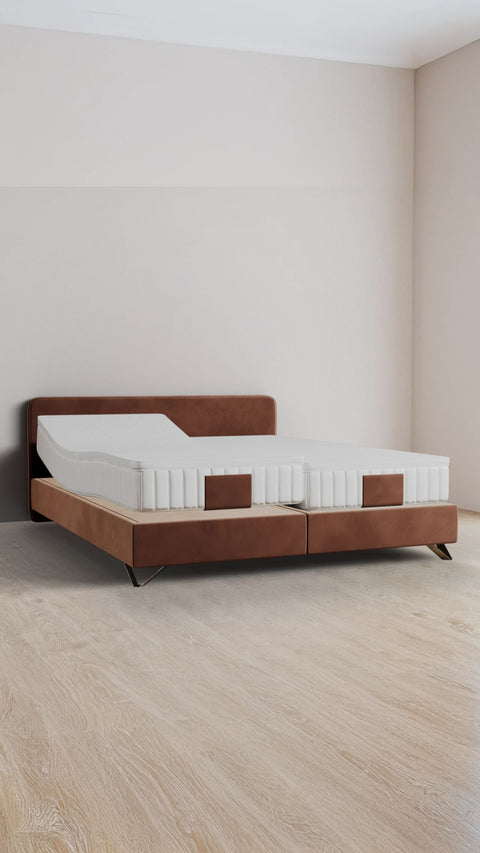 Blush double boxspring bed 160x200 cm