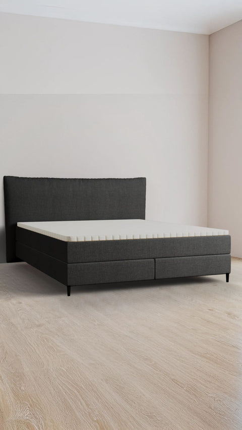 Anthracite double boxspring bed 160x200 cm