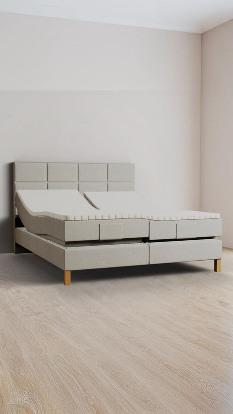 Taupe family boxspring bed 240x210 cm