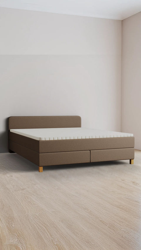 Brown family boxspring bed 280x220 cm